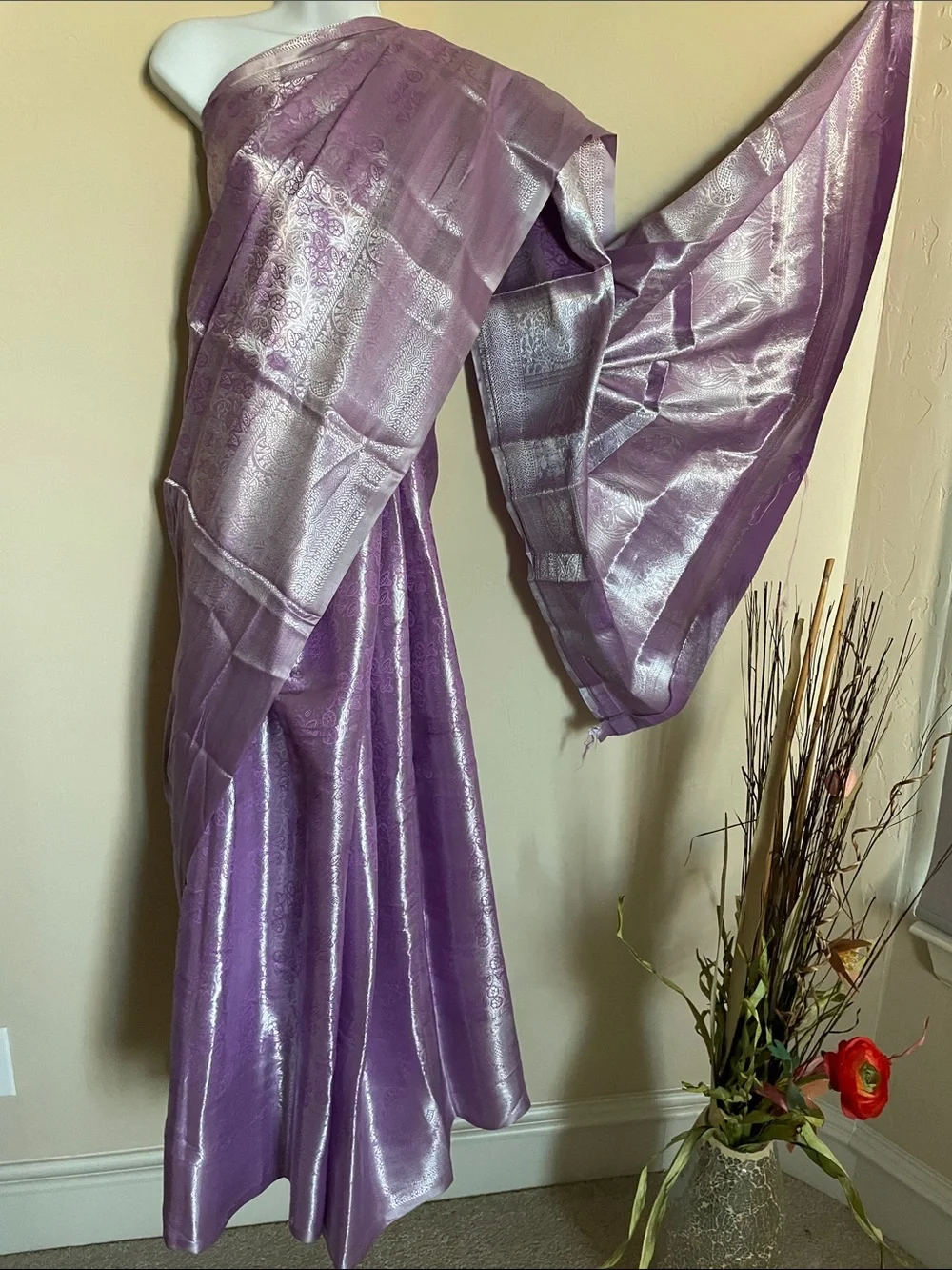 Shimmery Lavender saree